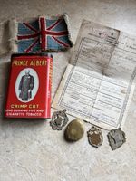 Prince Albert CrimpCut Pipe & Cigarette Tobacco Tin with WW1 Memorabilia