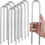 U-Shaped Rebar Stakes 30cm Heavy Duty Ground Anchors Tent Pegs Trampoline Garden