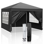 3x3m Pop Up Gazebo Marquee Outdoor Garden Party Tent Canopy with 4 Sides Black