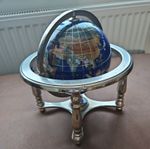 Blue Lapis,Rotating World Globe with compass Please Read Description 