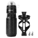 750ML Mountain Bike Bicycle Cycling Water Drink Bottle and Holder Cage Sports UK