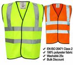 Hi Viz Vest High Vis Safety | YELLOW ORANGE | EN471 Waistcoat Visibility Jacket