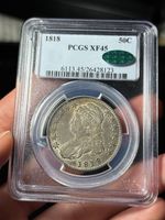 1818 PCGS XF45 CAC Capped Bust Half Dollar Toned