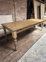 8 Ft X 3 Ft Rustic Reclaimed Plank Pine farmhouse dining table 