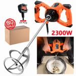 Heavy Duty Electric Plaster Paddle Mixer Drill Mortar Paint Cement Stirrer Whisk