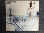LARGE POLYSTYRENE 49x49CM RECORD STORE DISPLAY SIGN - RADIOHEAD OK COMPUTER 1997