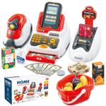 Cash Register Toy Role Play Kids Cash Register with Scanner Card Machine Sp...