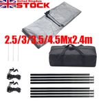 Campervan Awning Canopy Sun Shade Shelter With Poles Van 2.5-4.5mx2.4m