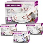 16PC Round Dinner Set Porcelain Dining Soup Plate Bowl Mug Dinnerware Printed