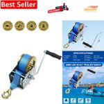 1130Kgs 2500Lbs Manual Hand Winch with 10m Strap for Boat Trailer Caravan Marine
