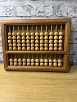 Vintage Chinese Abacus Wooden Suanpan 84 Wooden Beads Counting Toy Maths