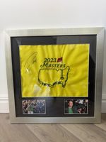 Danny Willet SIGNED &Framed Masters 2023 PIN FLAG Genuine Signature COA- Augusta