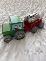JoJo Farm Wooden Farm Tractor & Trailer Pull-Along Toy with Animal Figures