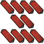 Red Large Rectangular Rear Reflector Pack of 10 Trailer Fence / Gate Post TR073