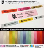 Personalised Sew Stitch In Coloured Back To School Nursery Name ID Labels Tags 