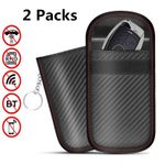 2X Faraday Bags Key Fob Protector Carbon Fiber Security Anti-Theft Car Key Pouch