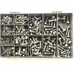 250 ASSORTED PIECE A2 STAINLESS M4 M5 M6 M8 M10 FULLY THREADED BOLTS SET KIT