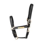 Hy Equestrian Leather Headcollar - Black or Brown - Nameplate to personalise !!