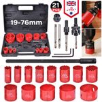 HSS Bi-Metal Hole Saw Set Cutter Gypsum Aluminium Wood PVC Cooper 19 - 76mm 21pc