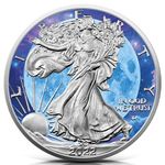 The Full Moon – 1 oz Fine Silver American Eagle Colorized Coin, comes in Box/COA