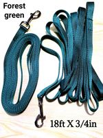 18ft PAIR of LONG LINE. 2 X LONG REINS 5.48m Colours. Web training aid 19mm wide