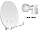 SATELLITE DISH ANTENNA HD 4K UHD 90 CM CORAB WHITE LNB TWIN 0,1dB OPTICUM 40MM