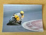 RARE French Issue 500cc GP Motorcycle Racing Postcard of Kenny Roberts Yamaha