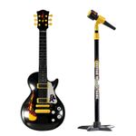 22" Kids Electric Rock Star Guitar & Adjustable Microphone Set Musical Toy