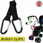 2x Buggy Clips Pram Pushchair Shopping Bag Hook Mummy Carry Carabiner Clip