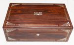 Victorian Rosewood Travel Desk Twin Inkwells Secret Drawers 16 Inch Box