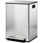 HOMCOM 2 x 30L Double Kitchen Bin, Pedal Bin with Soft-Close Lid, Silver