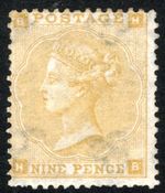 QV L/M/MINT 9D STRAW SMALL CORNER LETTERS.