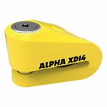 Oxford Alpha XD14 Motorcycle Scooter Disc Lock 14mm Pin Yellow Sold Secure New