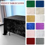 Crushed Velvet Fabric Table Cover Cloth Large Rectangular Xmas Party Tablecloth
