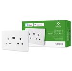 13A Double 2 Gang Socket Wifi, Smart Power Socket , Smart Devices Connect -White