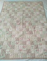Vintage Handmade Beautiful "Shabby Chic" Patchwork Multicolored Quilt 88x68 Inch