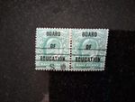 GB EDWARD V11  SG 083 1/2 d  BLUE-GREEN , BOARD OF EDUCATION PAIR.  FINE USED.