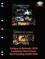 $30.00 Scott Value - 2018 ANTIGUA Octopus 2 s/s Caribbean Sea CV MNH NH UMM