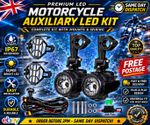 40W LED auxiliary kit Spotlight  Motorcycle Headlight Triumph Fog Lamp Honda BMW
