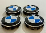 4 BMW 68MM ALLOY WHEEL CENTER CAPS GENUINE BLACK BACKS E F SERIES See Video