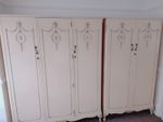 Louis XV Style Olympus Cream Pair of Wardrobes Very Good Used