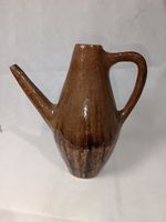 Handmade Studio Art Pottery Stoneware Brown Jug Oil Pourer