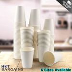 White Paper Cups for Hot Drinks Single Wall Disposable Cups Hot Cold Drinks
