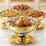 5L Buffet Chafing Dish Food Warmer Gold High Grade Stainless Steel Catering Set