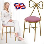 Butterfly Bow Tie Makeup Chair Romantic Upholstered Stool for Club Pub Home