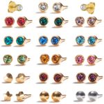 2 x 24 CARAT GOLD PLATED EAR PIERCING CERTIFIED STERILE STUDS EARRINGS SURGICAL