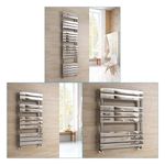 Towel Rail Radiator Ladder Bathroom Heated Designer Flat Chrome Warmer Rad