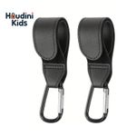 2x Universal Pram Buggy Clips Leather Strap Carabiner Hooks for Shopping Bags UK