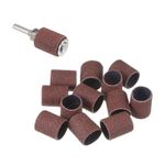 12Pcs 3/4" Sanding Sleeves Industry Sandpaper Set 80 Grits w 0.24" Drum Mandrels