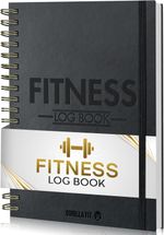 Gym Log Book A5 - Hardback PU Leather Workout Tracker - 128 Workouts - UK